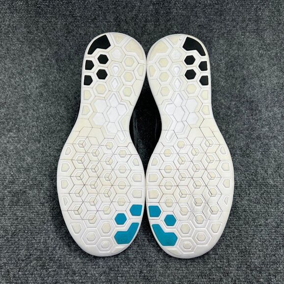 Nike Free 5.0 Running Shoes Men's 13 Black Blue Lagoon Athletic Barefoot Sneaker - Picture 11 of 13